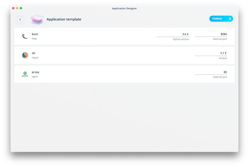 Customizing your application You can customize your application, which includes specifying database, proxy, and other details.