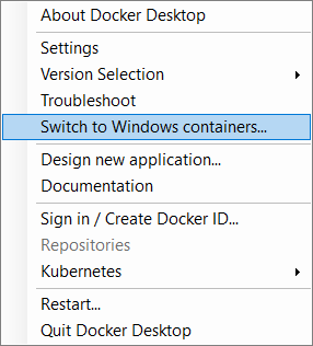 Windows-Linux container types switch