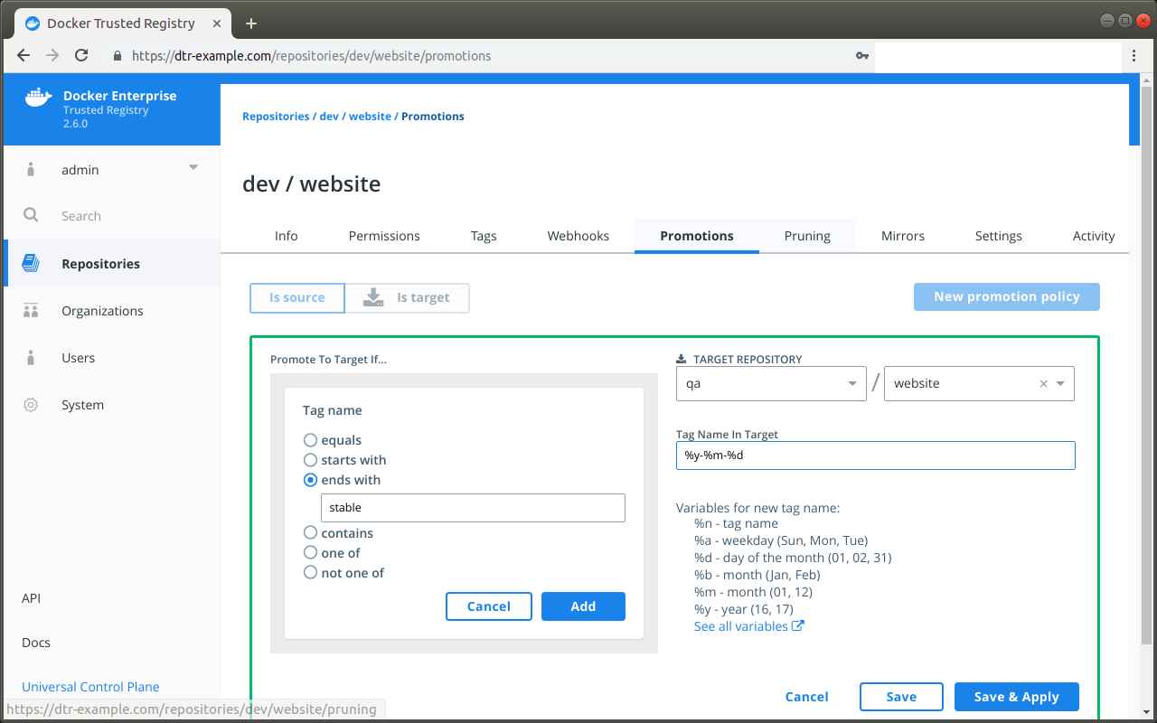 repository with policies