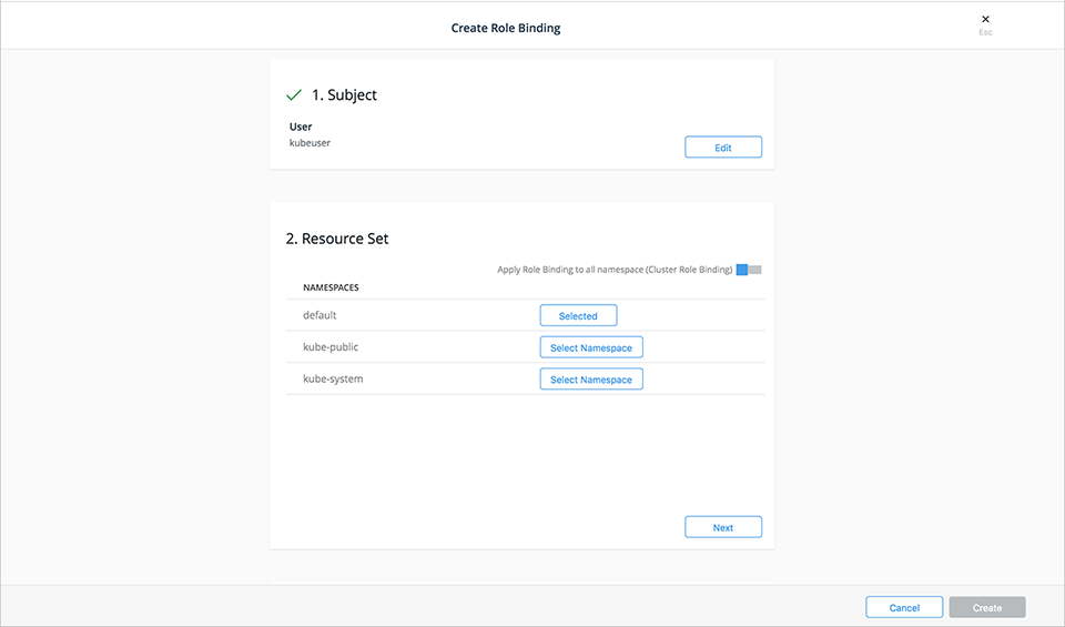Kubernetes Create User Role Binding in UCP