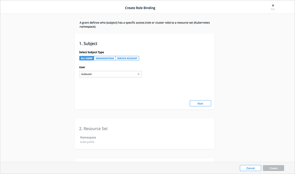 Kubernetes Create Role Binding in UCP
