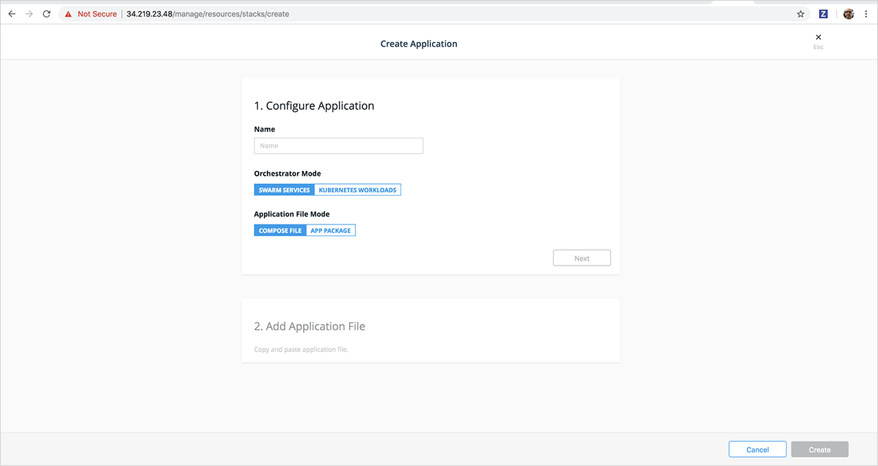 Configure stacks in UCP